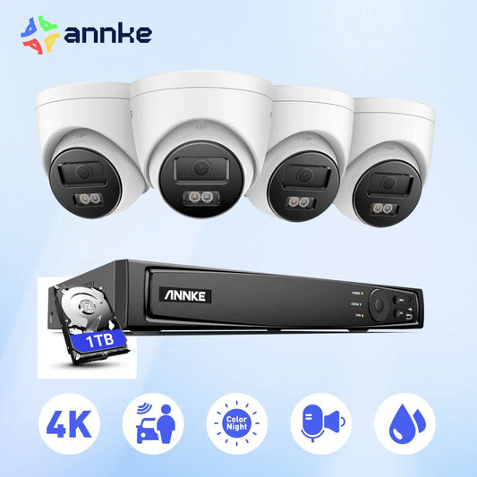 4K POE Video Surveillance Cameras System 8CH H.265+ 8MP NVR with 4K Security Camera CCTV Kit Audio Recording 8MP Ip Camera