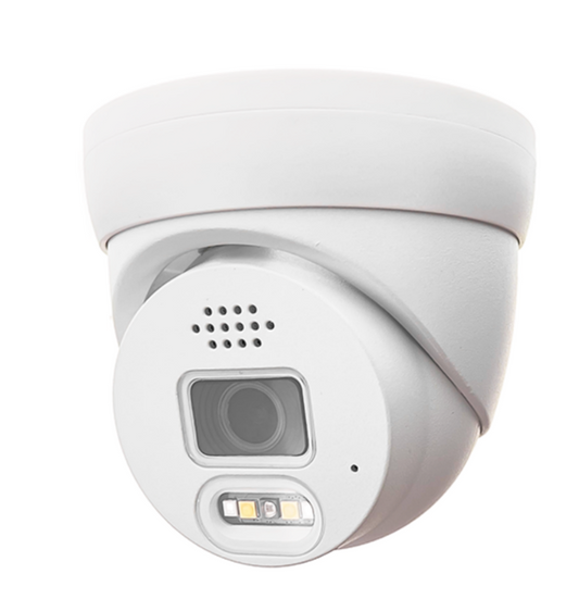 P-Series 4K Ultra HD (8MP) Active Deterrence Weatherproof Turret IP Security Camera w/ 2.8mm Lens, Red & Blue Strobes, White Light, and Siren.